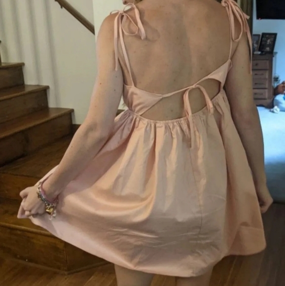 Fashion Nova Vintage line Mila Baby doll Dress Peach Barbie core - Picture 3 of 6